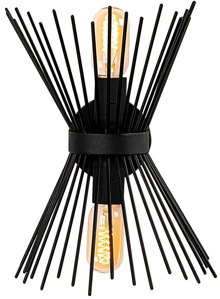 Nástenné svietidlo KIRPI 2xE27/40W/230V čierna