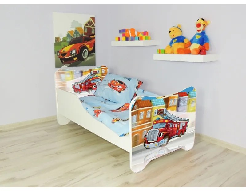 Detská posteľ s obrázkom 140x70 - Hasiči