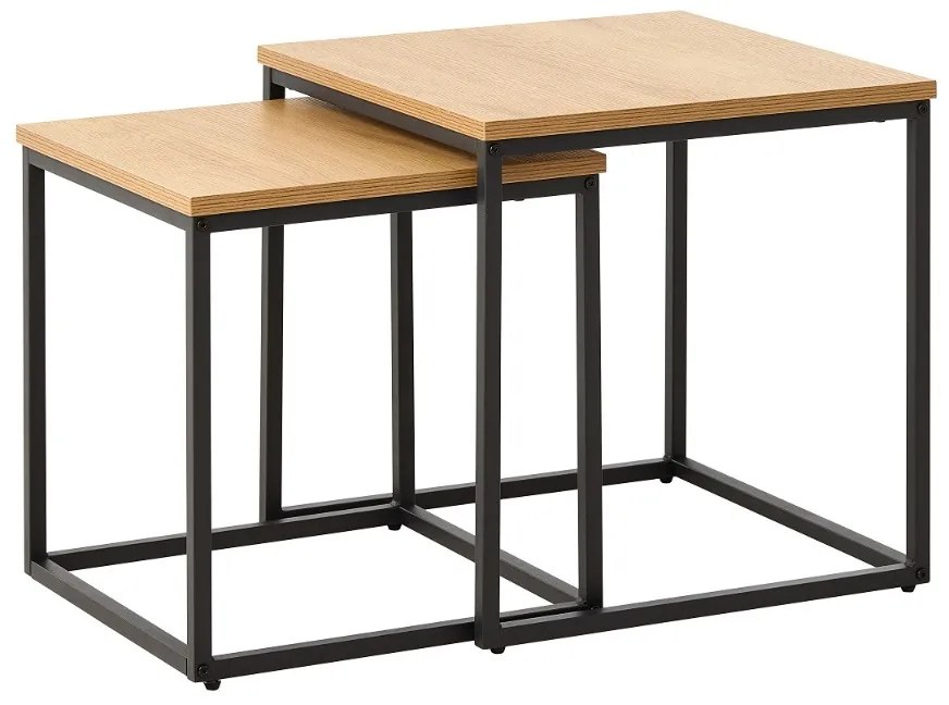 Sada odkladacích stolíkov Valenzuela 50 cm vzor dub