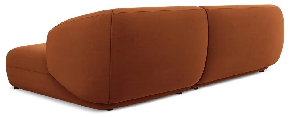 Oranžová zamatová rohová pohovka (pravý roh) Moana – Makamii
