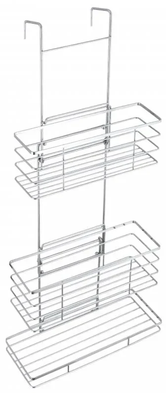Erga Rafek, trojitá kúpeľňová polička do sprchy na zavesenie 30x12,5x71 cm, chrómová, ERG-YKA-CH.RAFEK-CHR