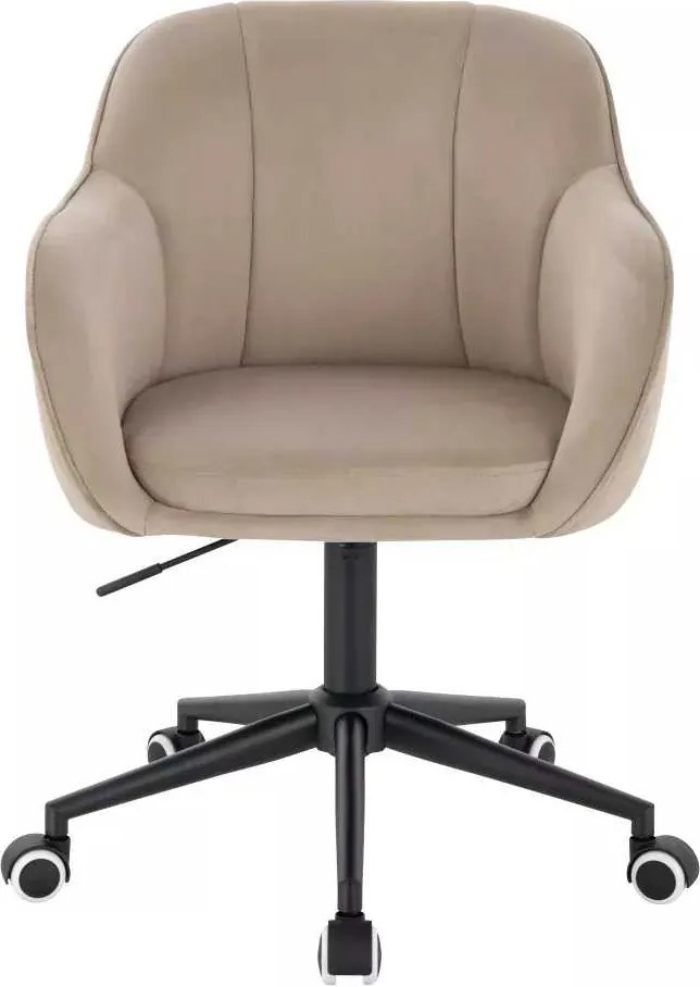 LuxuryForm DESIGN Stolička AVOLA VELUR na čiernej podstave s kolieskami - latte