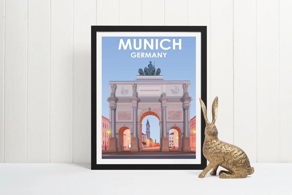 Poster Mníchov - Poster 50x70cm + čierny rám (71,8€)