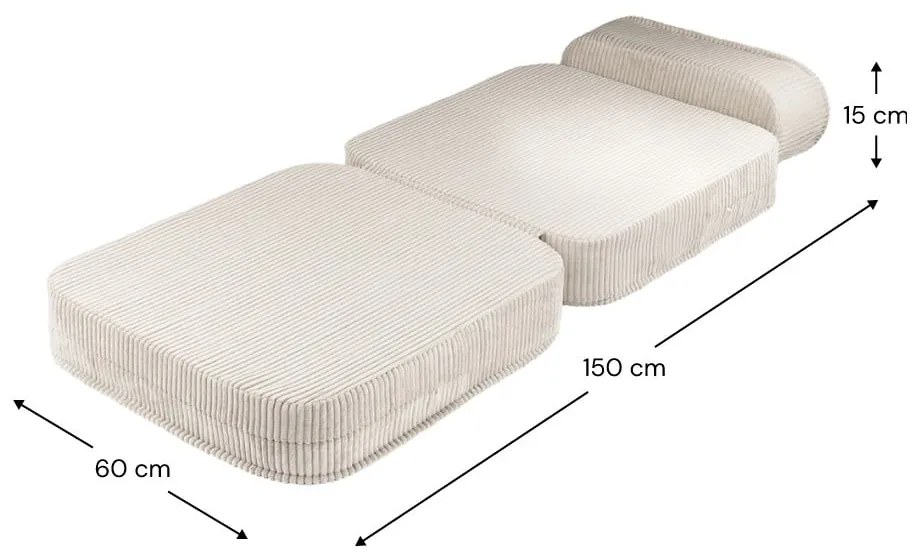 Krémové menčestrové detské kresielko Flip – Wigiwama