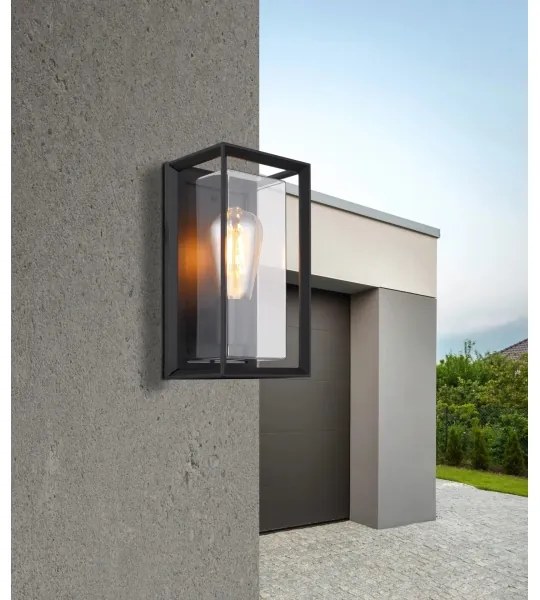 Globo 31982S - Vonkajšie nástenné svietidlo LOGANA 1xE27/60W/230V IP44 čierna