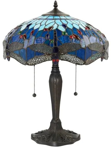 Endon 64089 - Stolná lampa Tiffany DRAGONFLY 2xE27/60W/230V priemer 41 cm