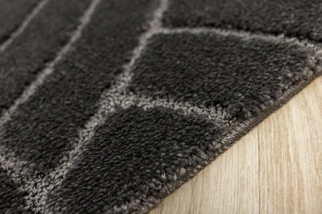 Kúpeľňový koberček Sash Sage tmavosivý, pruhy