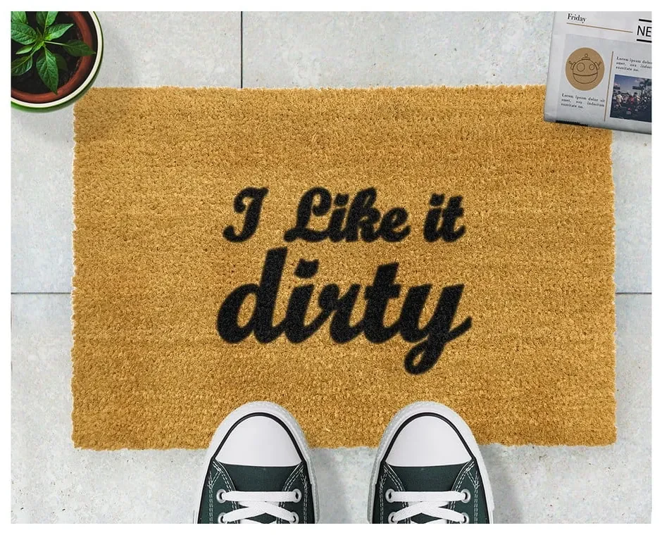 Rohožka z prírodného kokosového vlákna Artsy Doormats I Like It Dirty, 40 x 60 cm