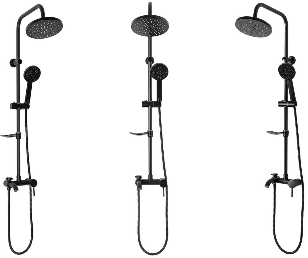 Rea Luis, sprchový set s vaňovým výtokom, čierna matná, REA-P7005