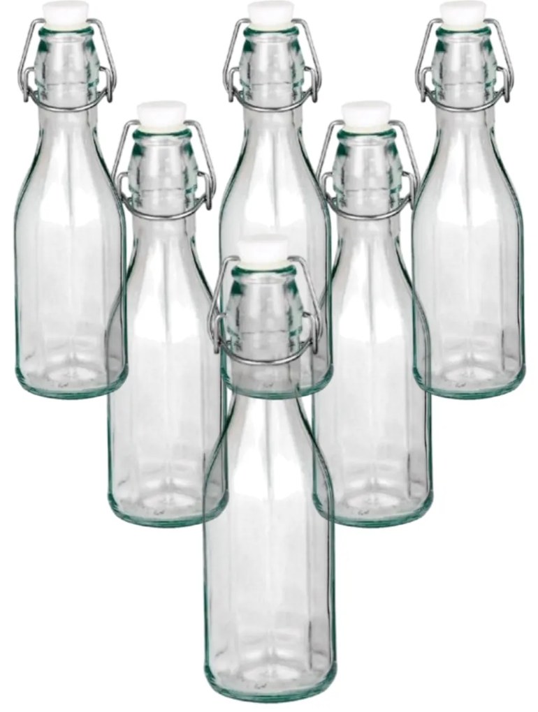 Skleněná fľaša s clip uzáverom, 0,5 l, 6 ks