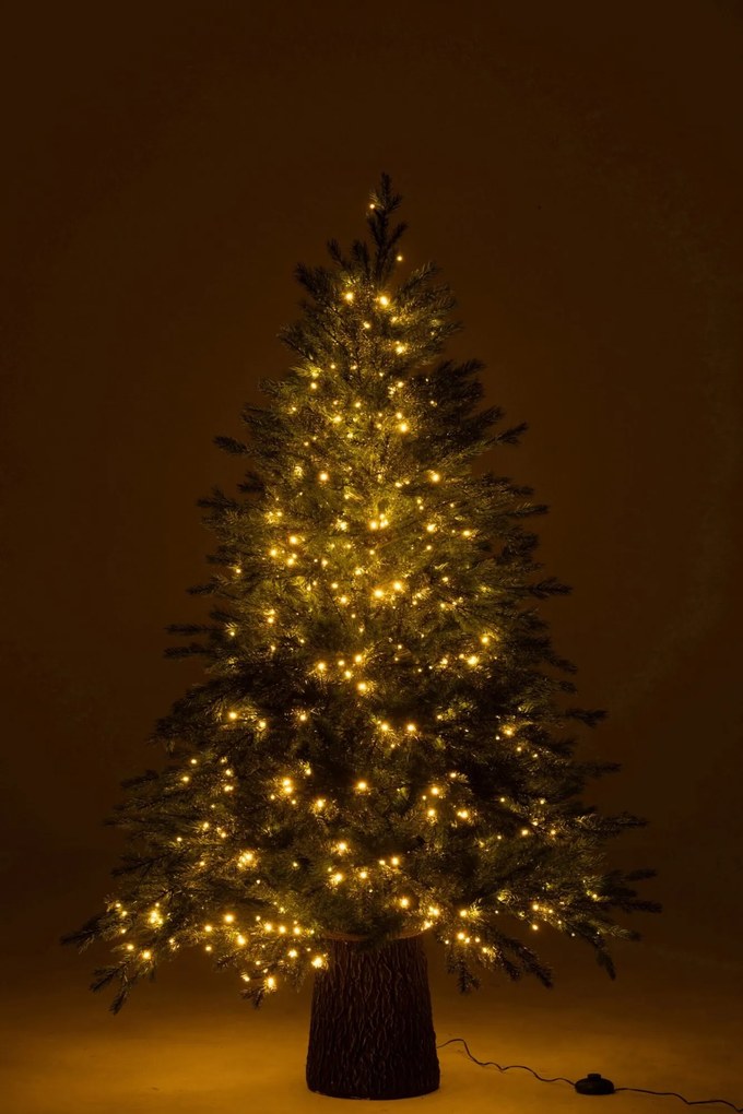 Vianočný zelený stromček s 600 LED svetielkami na podstavci Dark Green – 110*110*150 cm