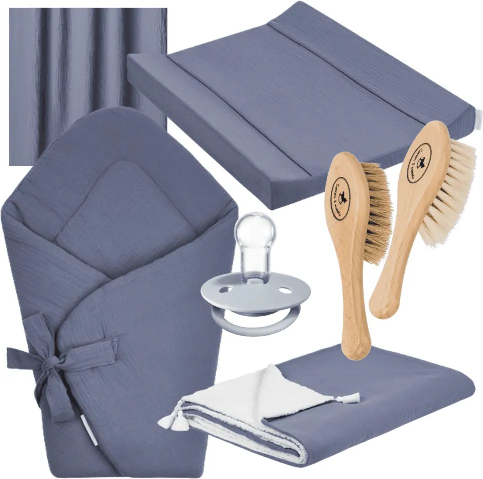 Detská súprava z mušelínu modrá