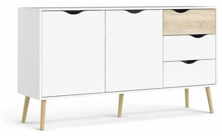Biela komoda OSLO 75381 s 3 zásuvkami