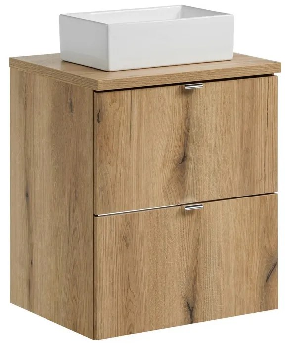 Závěsná skříňka Nova Oak Gaja I s deskou a umyvadlem 50 cm dub coast evoke
