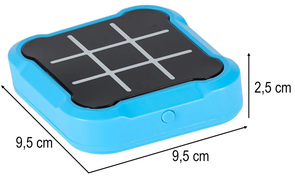 KIK Elektronická hra 4v1 Tic-Tac-Toe s LED podsvietením, modrá logická konzola pre deti