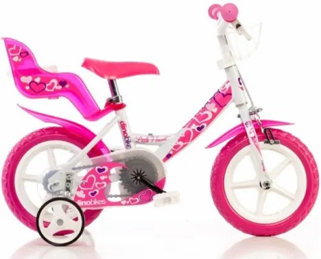 ACRA Detský bicykel DINO 12 - bielo/ružový 2019