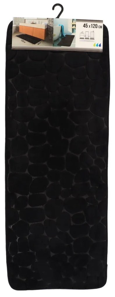 TENDANCE Predložka do kúpeľne Stones, 45x120 cm, čierna