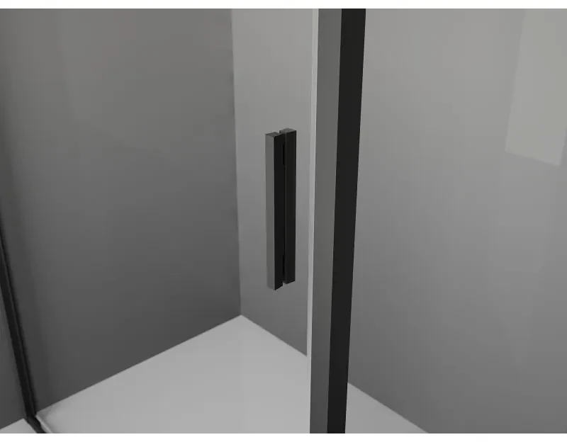 Mexen Exo, posuvné dvere do otvoru 90x200 cm, 6mm číre sklo, čierny profil, 8151-090-000-70-00