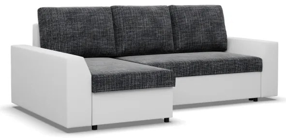 Rohová rozkladacia sedačka LUGO popolová / biela