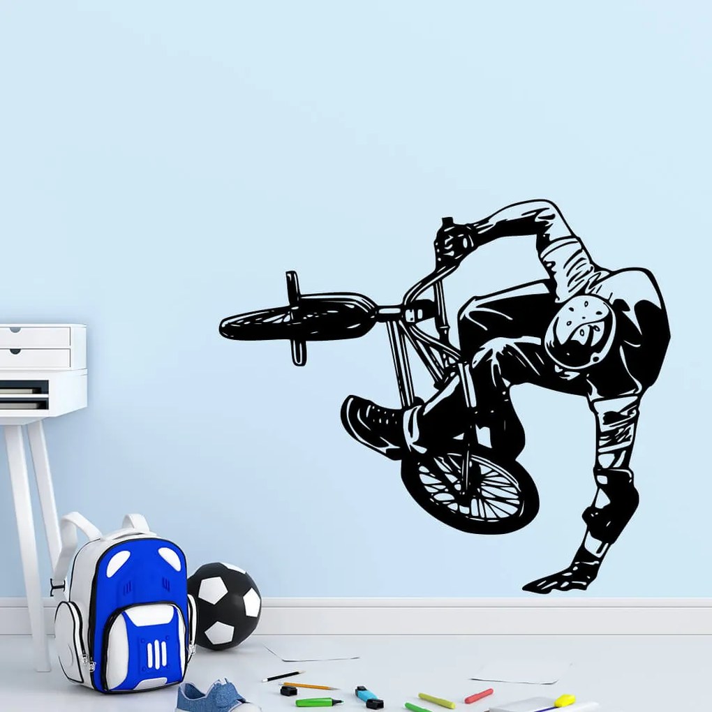 Veselá Stena Samolepka BMX Freestyle Farba: šedá, Veľkosť: 60 x 52 cm