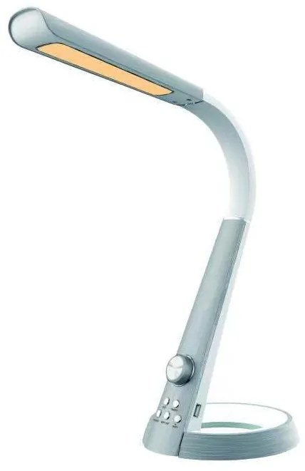 IMMAX LED stmievateľná stolová lampa DRAKE, biela a strieborná