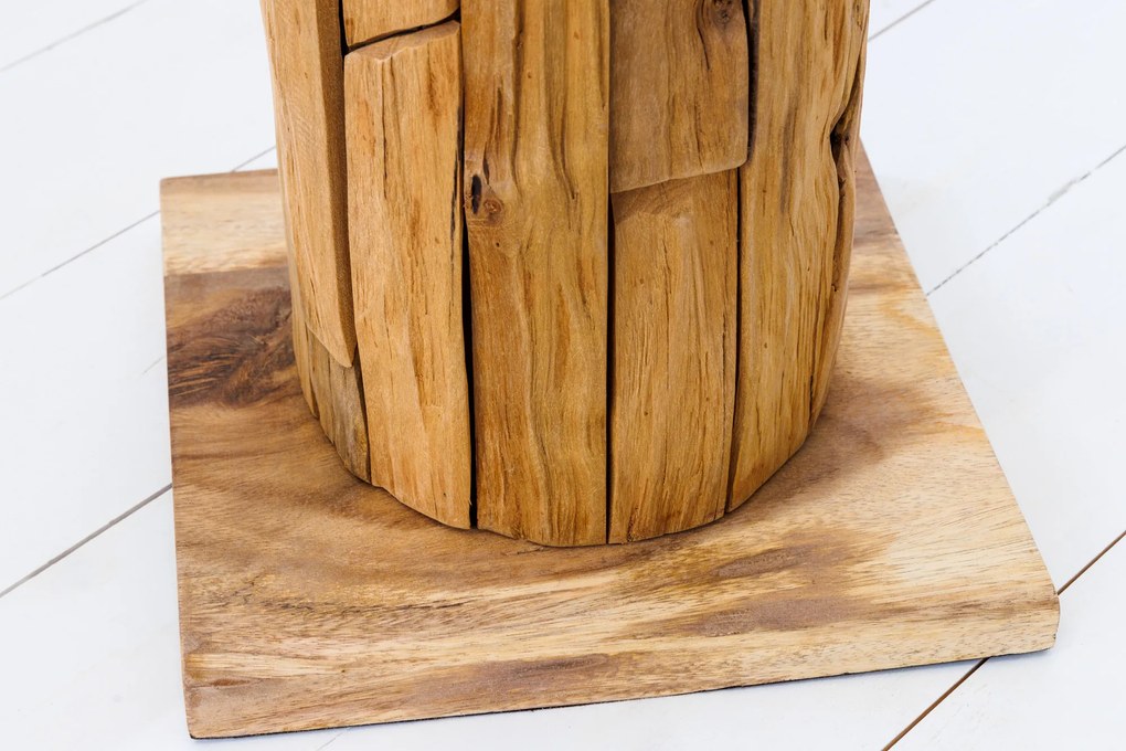 Stojacia lampa Roots II s dreveným telom 138 cm