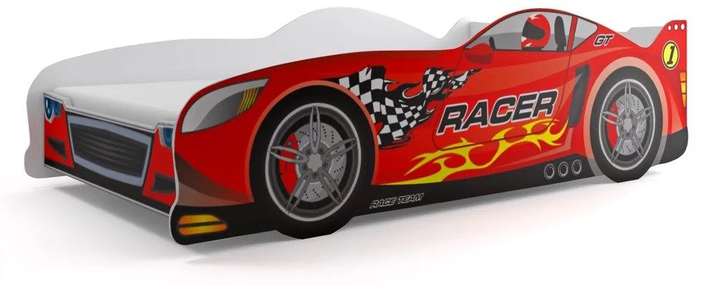 Posteľ Auto 160x80 Pretekár | červený