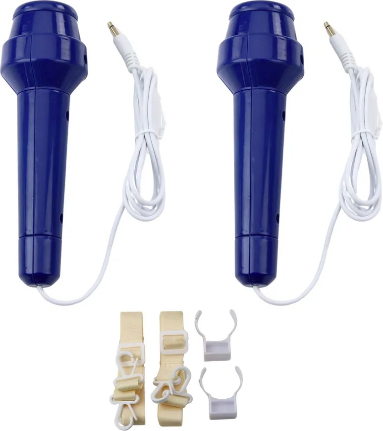 LEAN Toys Karaoke sada Dva mikrofóny Bluetooth reproduktor MP3 nahrávanie LED