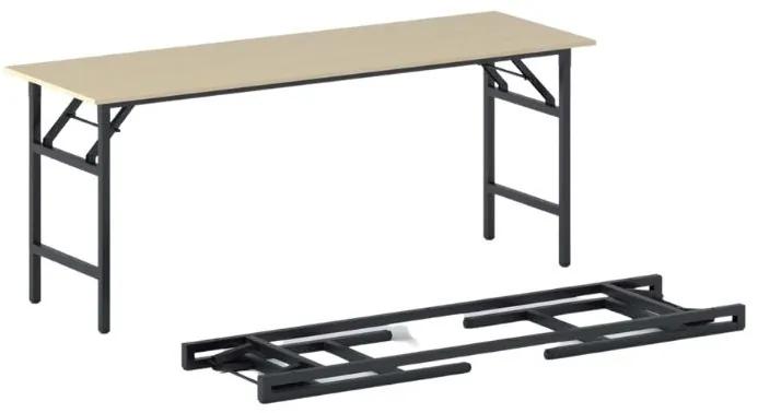 Konferenčný stôl FAST READY s čiernou podnožou 1700 x 500 x 750 mm, breza