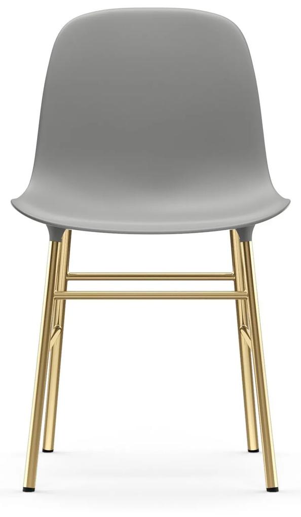 Stolička Form Chair – sivá/mosadzná
