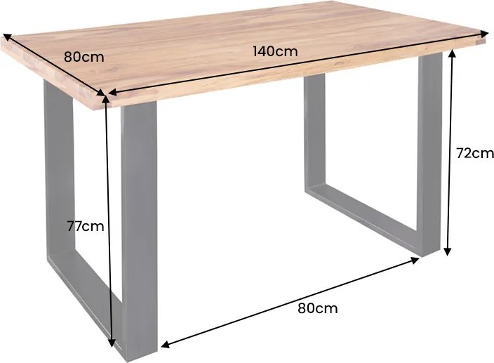 Dizajnový jedálenský stôl Thunder 140 cm sheesham