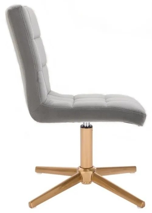LuxuryForm DESIGN Stolička TOLEDO VELUR na zlatom kríži - svetlosivá
