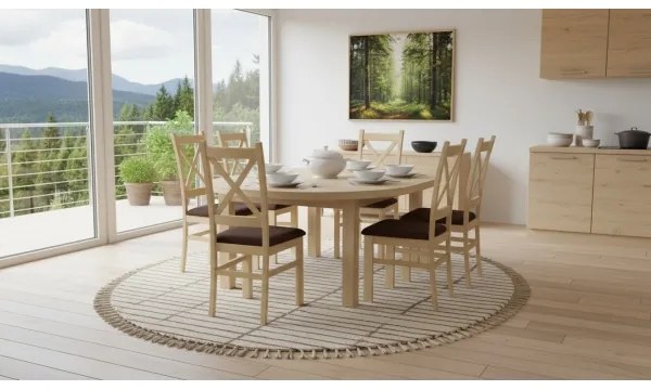 Jedálenská stolička NATE dub sonoma/tmavohnedá