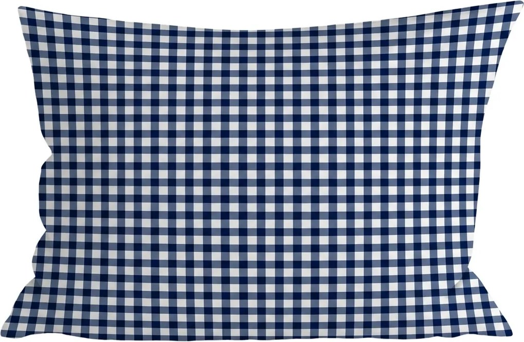 Obliečka na vankúš z mikrovlákna NAVY GINGHAM 70x90 cm, modro-biely