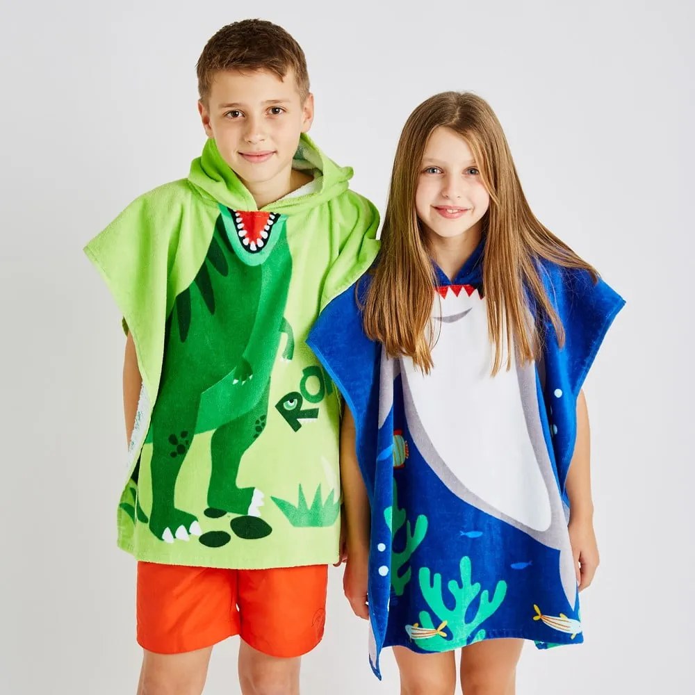 Zelené bavlnené detské pončo Dinosaur – Catherine Lansfield