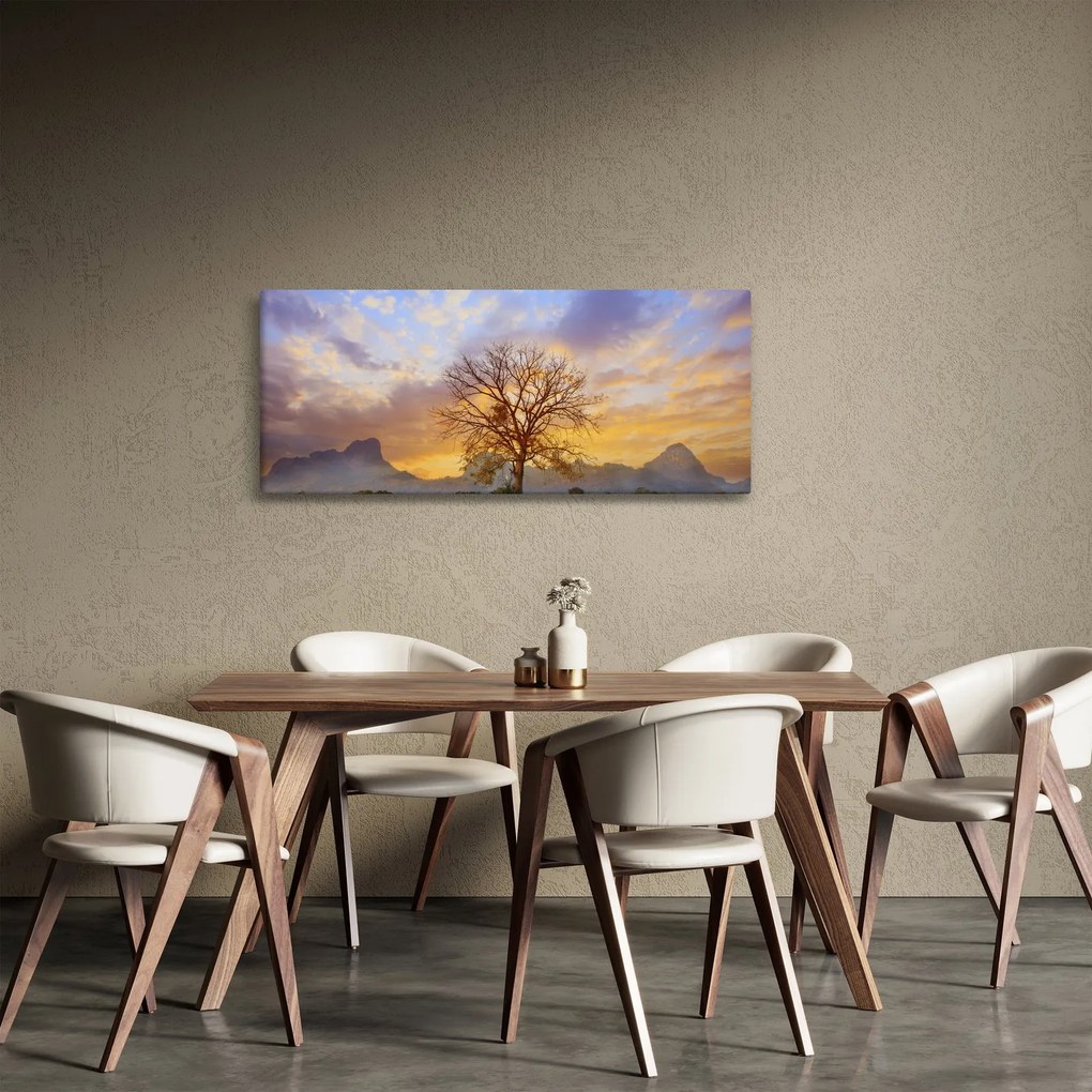 Obraz - Krajina so slnečnicami (120x50 cm)