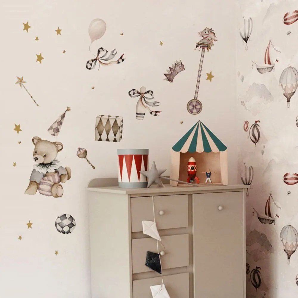 Samolepka do detskej izby plyšový medvedík Teodor 75x100cm