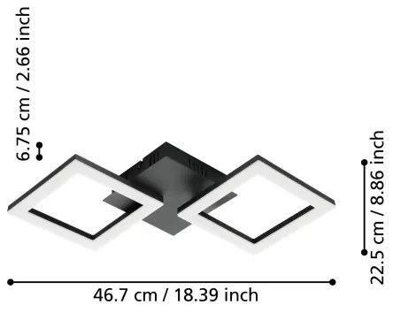 Eglo 900315 - LED Stmievateľné stropné svietidlo PARANDAY-Z LED/15,5W/230V
