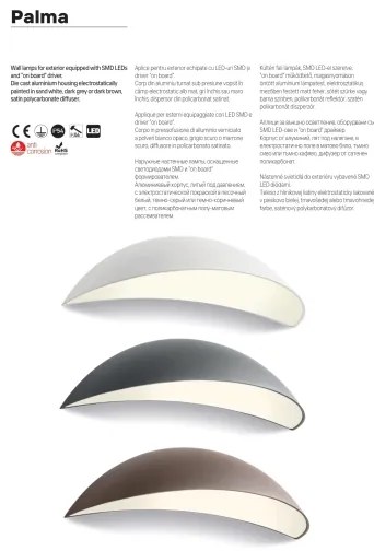 Redo 90236 - LED vonkajšie nástenné svietidlo PALMA LED/18W/230V IP54 hnedé