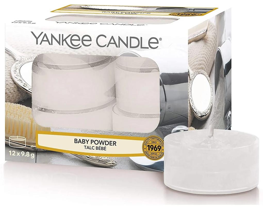 Yankee Candle Čajové sviečky Yankee Candle 12ks - Baby Powder