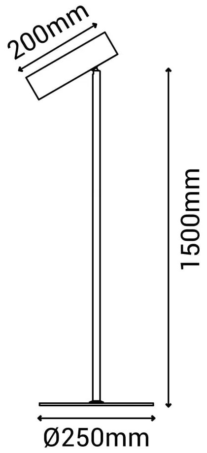 Čierna stojacia lampa SULION Milan, výška 150 cm