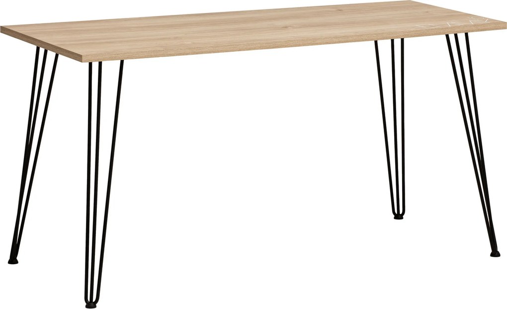 XXXLutz PÍSACÍ STÔL, čierna, farba duba, 138/60/73,7 cm MID.YOU - Online Only kancelárie - 000895011401