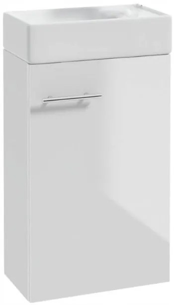 Erga Kim, závesná WC skrinka 39x21x60 cm + keramické umývadlo 40cm, biela lesklá, ERG-207-D-04003+1406