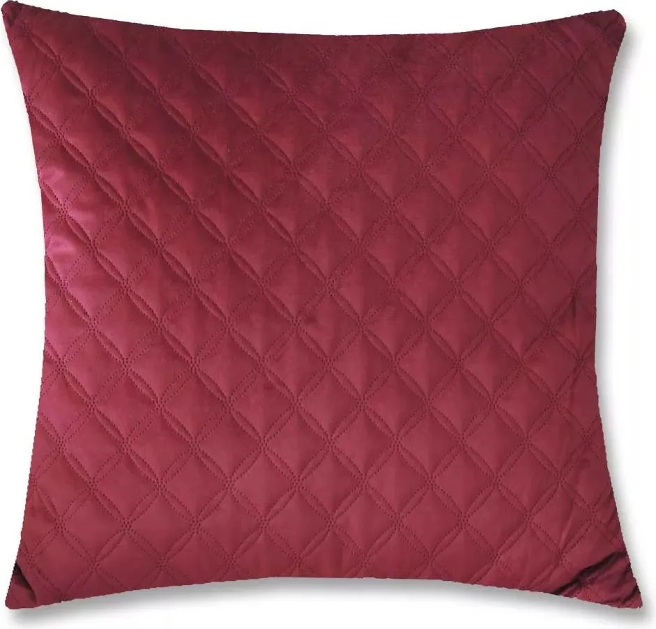Dekoračný vankúš Christene 45x45 cm, vínový s kosoštvorcami
