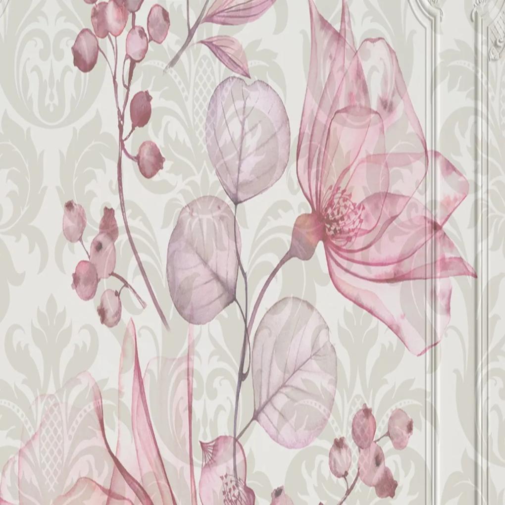Ozdobný paraván Abstrakce květin - 180x170 cm, päťdielny, klasický paraván