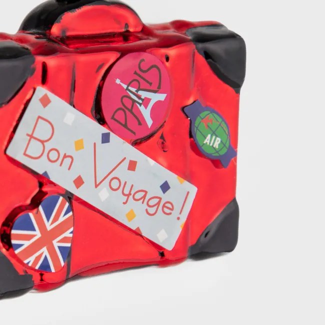 Vianočná dekorácia GLASSO cestovný kufor 714955