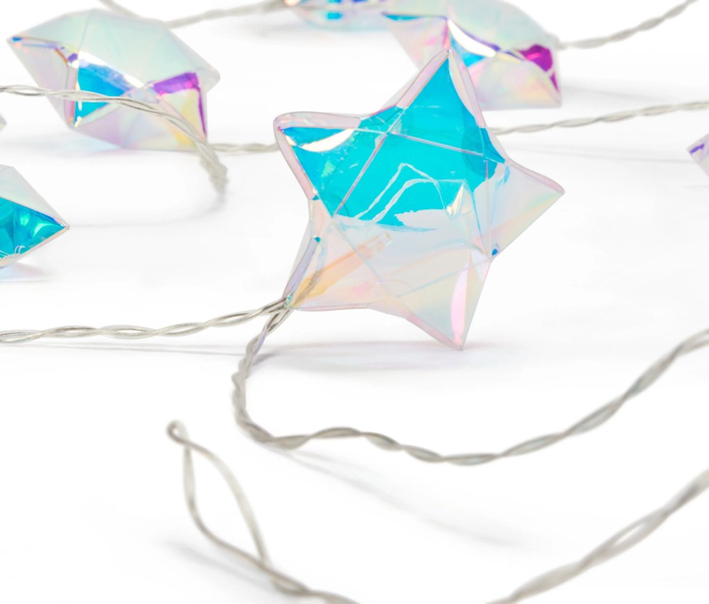 LED svetelná reťaz, opalizované hviezdy