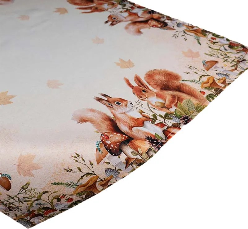 Obrus Veveričky v jesennom lese 85 × 85 cm