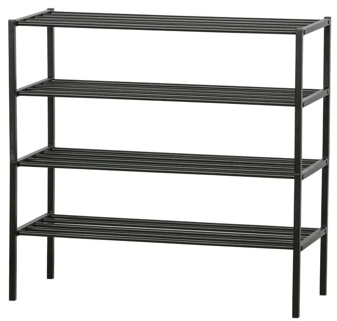 Čierna kovová polica na topánky WOOOD Ferro