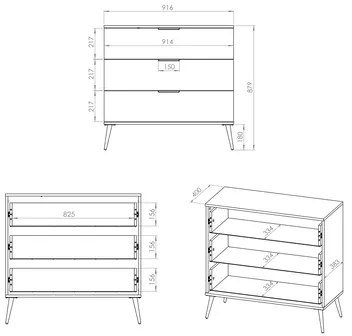 Glamour komoda VITERBO so zásuvkami